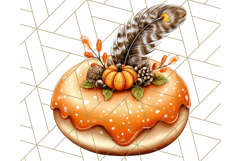 Fall Donut Clipart PNG, Autumn Donuts With Pumpkins Product Image 2