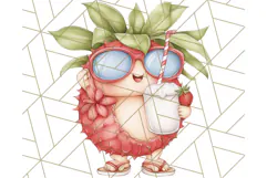 Tropical Tiki Friends PNG Clipart, Cute Summer Art Product Image 2