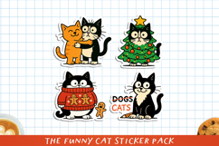 Cute &amp; Funny Cat Printable Stickers, PNG. Product Image 1