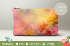 Colorful Flowers Cosmetic Bag Template, Spring Cosmetic Bag Product Image 1