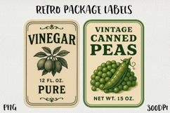Vintage Food Label PNG Retro Pantry &amp; Packaging Clipart. Product Image 1