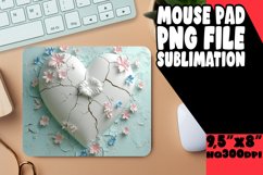 Sublimation Sensation: 3D Heart Mouse Pad Product Image 1