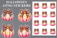 4 Halloween Pumpkine Stickers Png | Printable Product Image 1