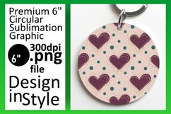 Dynamic Keychain Circle PNG Design , Heart Product Image 1