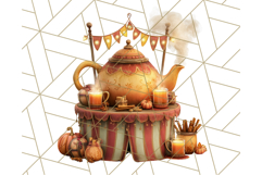 Autumn Circus Clipart Carnival Tent Fall PNG, Vintage Circus Product Image 2