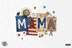 Patriotic MAMA Collage PNG Sublimation Product Image 1