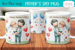 Happy Father's day mug PNG for sublimation | Dad and son mug Product Image 2