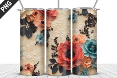 Flowers Tumbler Wrap | Sublimation Design | Tumble PNG Product Image 1