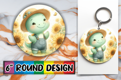 Timeless Circle Keychain Magic PNG, Cute Dino Product Image 1