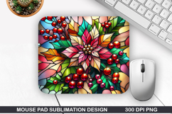 Flowers Mouse Pad Sublimation, Christmas Mouse Pad PNG Product Image 1