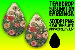 Stylish Floral Teardrop Earring Assortment PNG Product Image 1