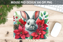 Rabbit Mouse pad Sublimation - Christmas Animal PNG Design Product Image 1