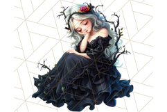 Dark Enchanted Princesses, Gothic Fairy Tale Clipart PNG Product Image 2