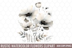 Watercolor Rustic Flowers Clipart Product Image 1