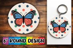 Heartfelt Circle Car Coasters PNG, Butterfly Product Image 1