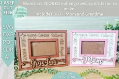 Mother's day Grandma and Mom Photo Frame Glowforge Laser cut Product Image 1