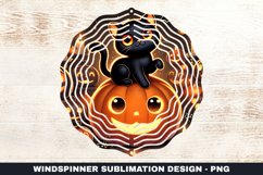 Halloween Cat Wind Spinner Sublimation Design Product Image 1
