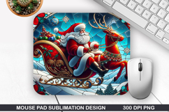 Santa Mouse Pad Sublimation, Christmas Mouse Pad PNG Design Product Image 1