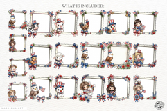 Animals &amp; Girl Patriotic Frames Clipart Product Image 4