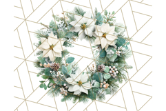 Christmas Wreath Clipart, Holiday Greenery PNG Illustrations Product Image 2