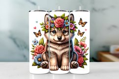 Wolf Spring Tumbler Wrap Sublimation PNG Design Product Image 1