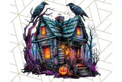 Haunted Houses Clipart PNG, Spooky Halloween Homes Product Image 2