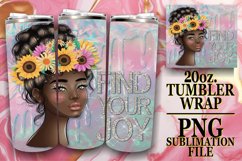 Heartfelt dreams 20oz tumbler wrap, Afro Woman Product Image 1
