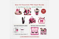 Glam Girl Essentials PNG Clipart Bundle, Pink Beauty Makeup Product Image 11