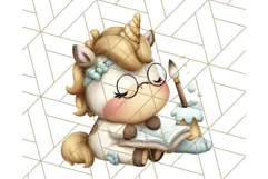 Magical Bookish Unicorn PNG Clipart Reading Books & Stories Product Image 2