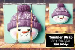 VIBRANT 20oz Tumbler Wrap PNG , Snowman Product Image 1