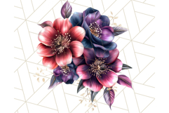 Gothic Floral PNG, Dark Aesthetic Flowers Clipart Print Product Image 2
