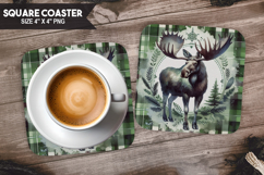 Woodland Animals Square Coaster PNG Bundle, Forest Animals Product Image 18