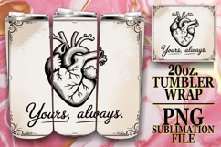 Vibrant Skies 20oz tumbler wrap, Heart Quote Product Image 1