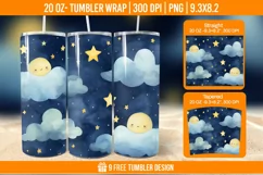 Day And Night Tumbler Wrap Designs, Sublimation Wrap Product Image 1