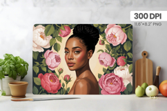 Afro Girl/Woman Melanin braided hair Cutting Board PNG Desig Product Image 1