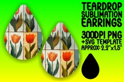 Enchanting Blossom PNG Teardrop Earring Design Sublime Product Image 1