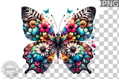 Vibrant Floral Butterfly Sublimation - Clipart PNG Design Product Image 1