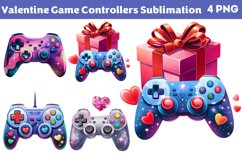 Valentine Game Controllers Sublimation Clipart PNG Product Image 1