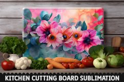 Cutting Board Sublimation Design - Flowers Sublimation PNG Product Image 1