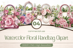 Floral Handbag Clipart PNG Product Image 1