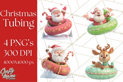 Christmas Characters Snow Tubing PNG Product Image 1