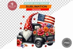 4th Of July Truck - Sublimation 4th of July PNG Product Image 1