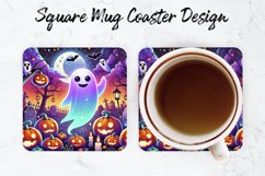 Halloween Boo Mug coaster | Coaster | Sublimation Design Product Image 1