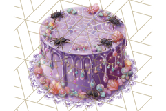 Realistic Halloween Cake Clipart PNG, Spooky Desserts Product Image 2