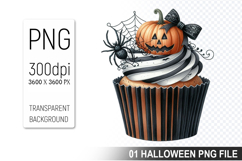 Spooky Cute Halloween Cupcakes Clipart PNG Bundle Product Image 7