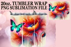 Vibrant Skies 20oz tumbler wrap, Butterfly Product Image 1