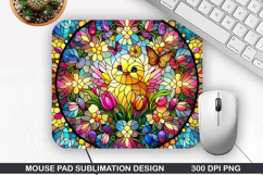 Flowers Mouse Pad Sublimation, Easter Mouse Pad PNG Product Image 1