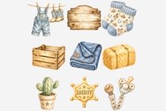 Cowboy Baby Denim Clipart Bundle Product Image 3