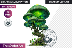 Glowing Fantasy Mushrooms PNG, Magic Mushroom Clipart Product Image 1