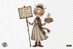 Whimsical Patriotic Grandma Clipart Product Image 1
